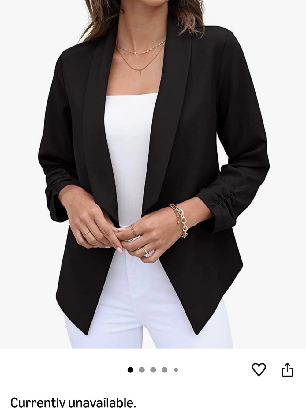 GC Collection Black Draped Open-Front Blazer